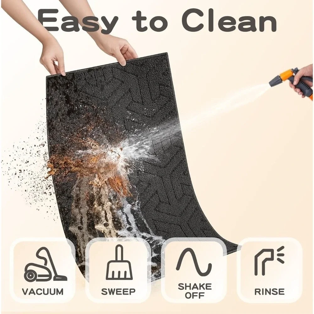 Villsure Door Mat, Non-Slip Entryway Mats Resist Dirt, 35 x 59, Gray